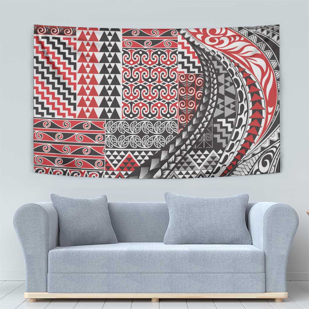 Aotearoa Maori Tribal Tattoo Tapestry Kowhaiwhai Taniko Patchwork Motifs LT9 - Polynesian Pride