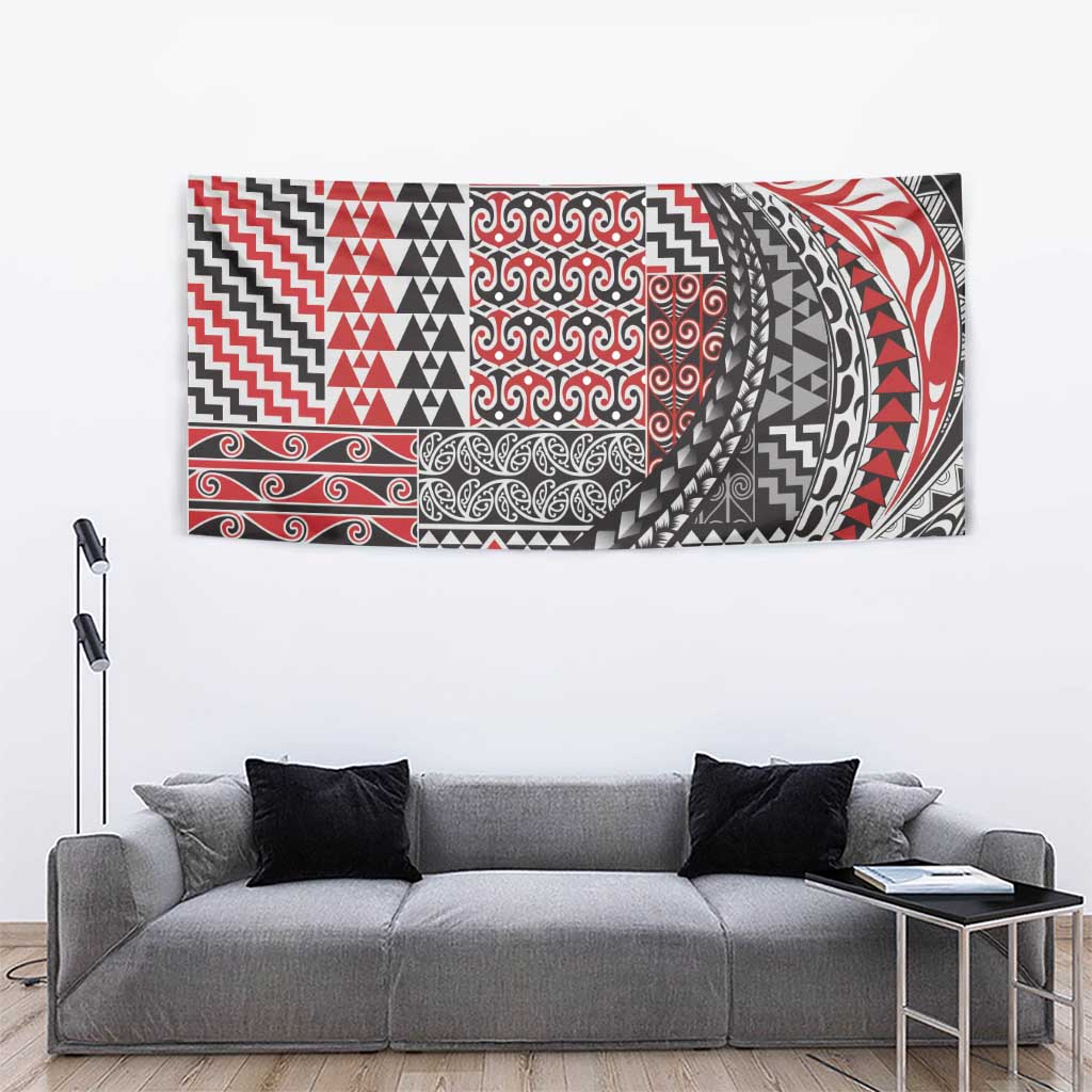 Aotearoa Maori Tribal Tattoo Tapestry Kowhaiwhai Taniko Patchwork Motifs LT9 - Polynesian Pride