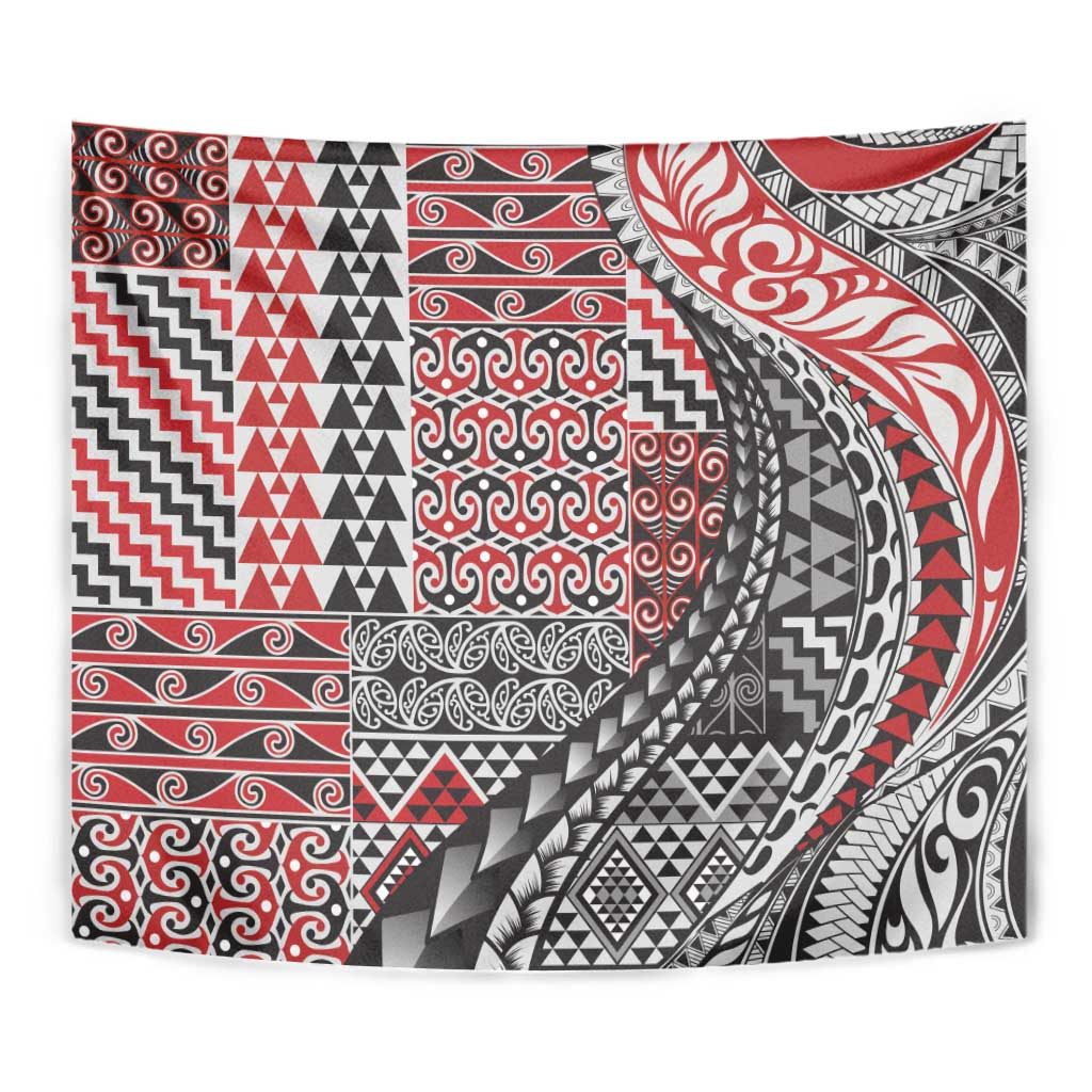 Aotearoa Maori Tribal Tattoo Tapestry Kowhaiwhai Taniko Patchwork Motifs LT9 - Polynesian Pride