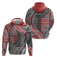Aotearoa Maori Tribal Tattoo Zip Hoodie Kowhaiwhai Taniko Patchwork Motifs