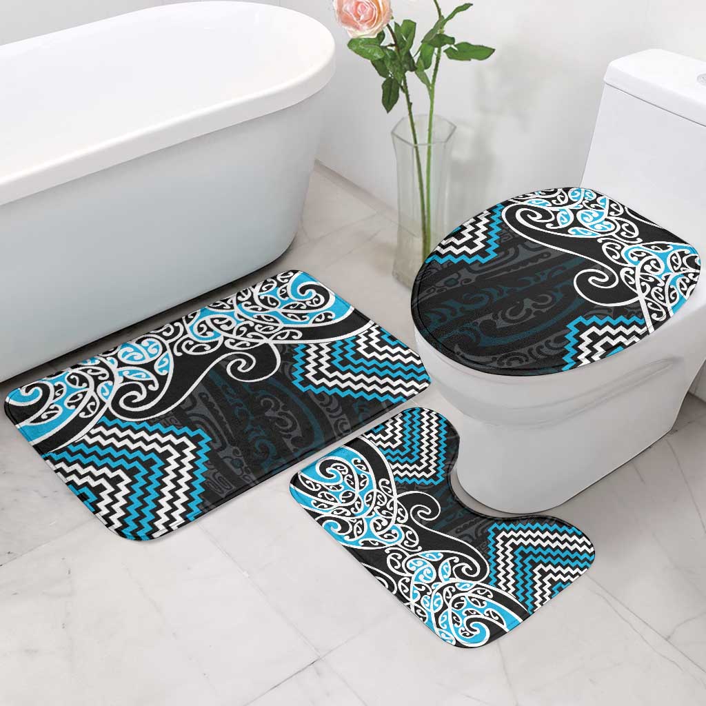 Blue Aotearoa Tukutuku Manawa Tapu Bathroom Set Ta Moko Toi Maori - Polynesian Pride