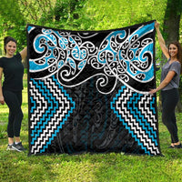 Blue Aotearoa Tukutuku Manawa Tapu Quilt Ta Moko Toi Maori LT9 - Polynesian Pride
