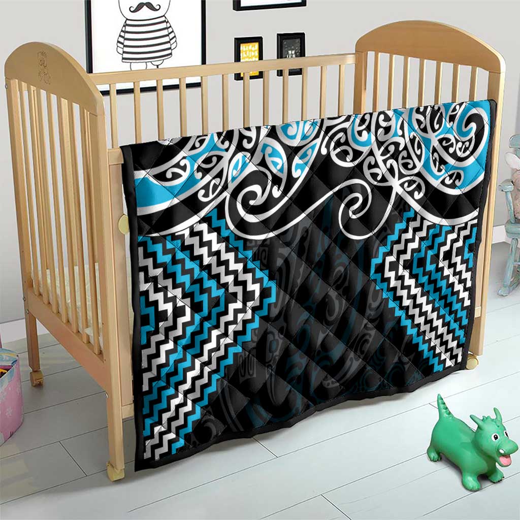 Blue Aotearoa Tukutuku Manawa Tapu Quilt Ta Moko Toi Maori LT9 - Polynesian Pride
