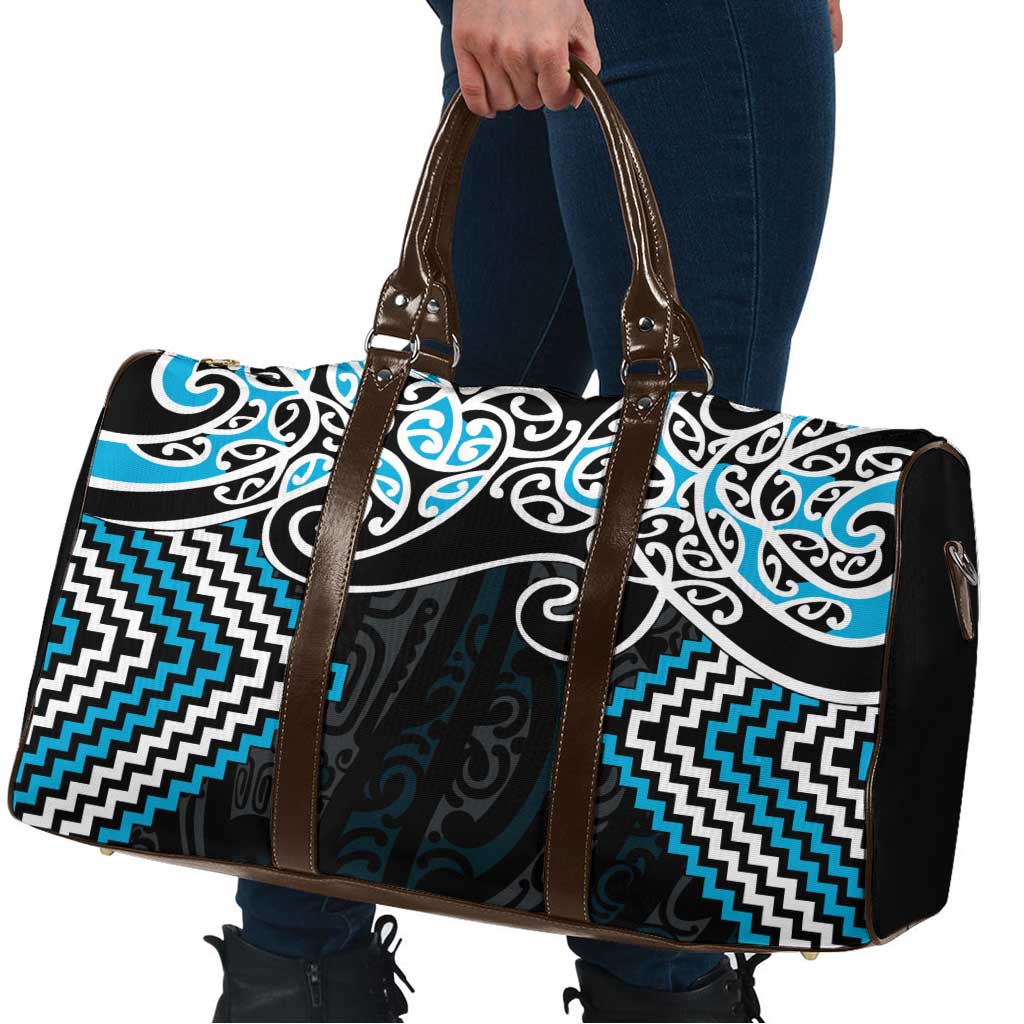 Blue Aotearoa Tukutuku Manawa Tapu Travel Bag Ta Moko Toi Maori - Polynesian Pride