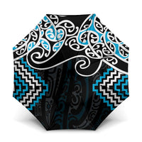 Blue Aotearoa Tukutuku Manawa Tapu Umbrella Ta Moko Toi Maori - Polynesian Pride