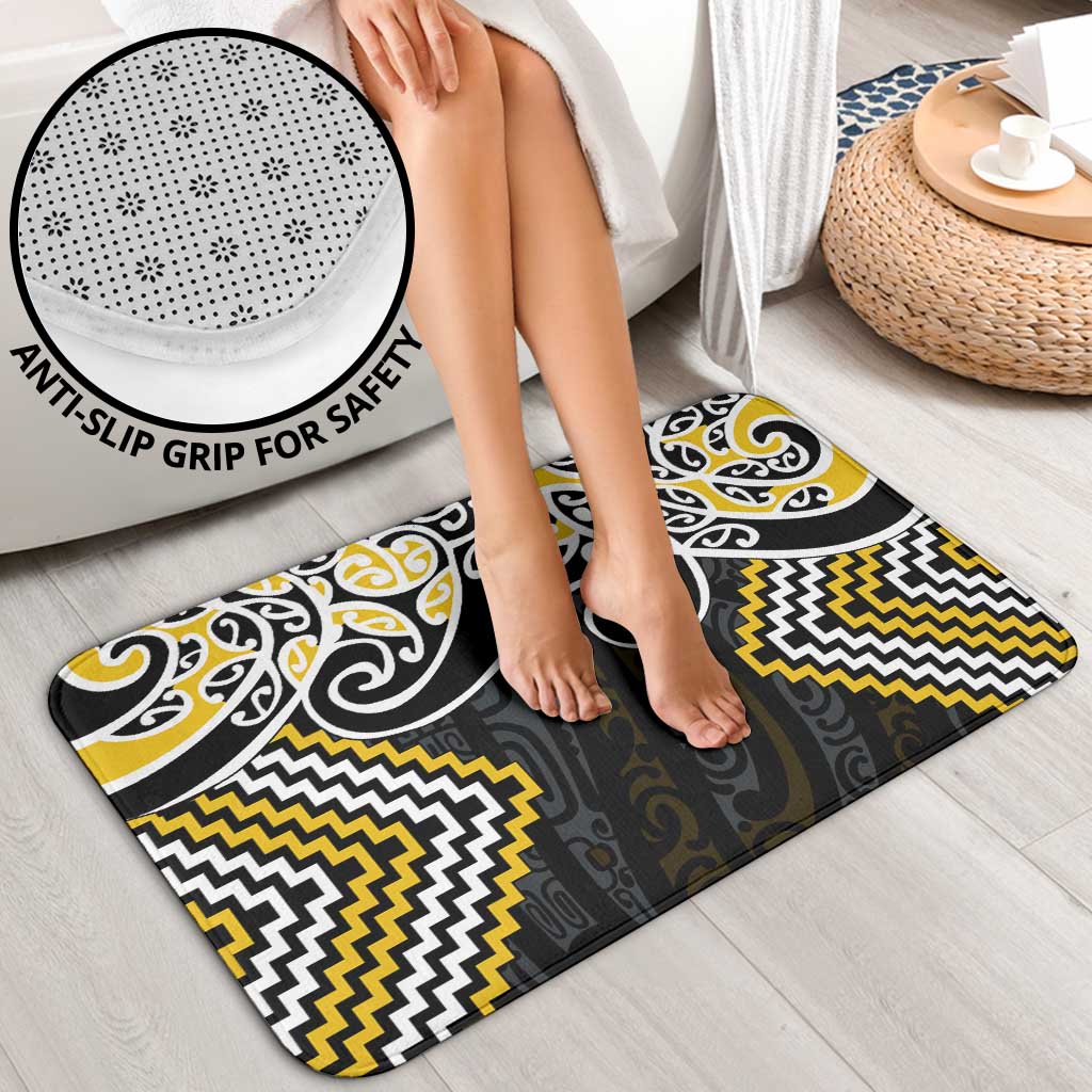 Gold Aotearoa Tukutuku Manawa Tapu Bathroom Set Ta Moko Toi Maori - Polynesian Pride