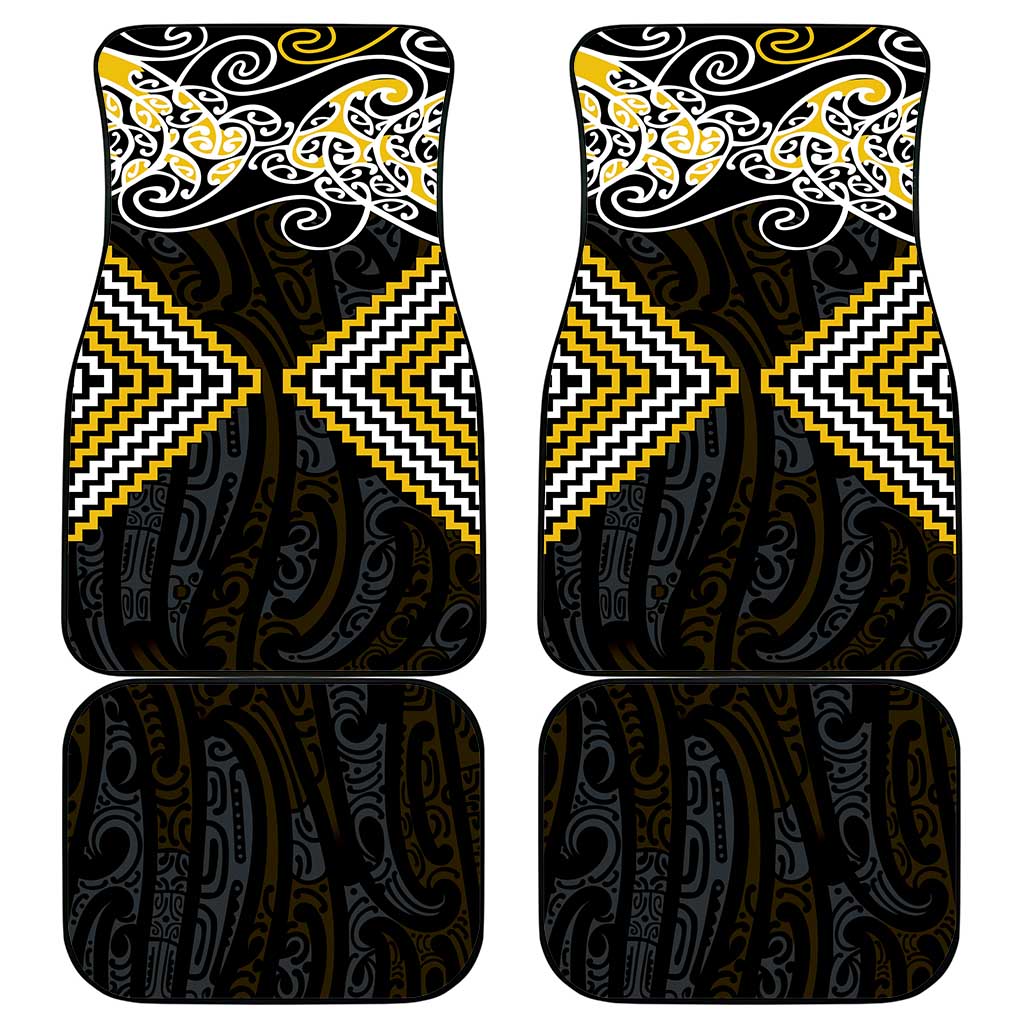 Gold Aotearoa Tukutuku Manawa Tapu Car Mats Ta Moko Toi Maori