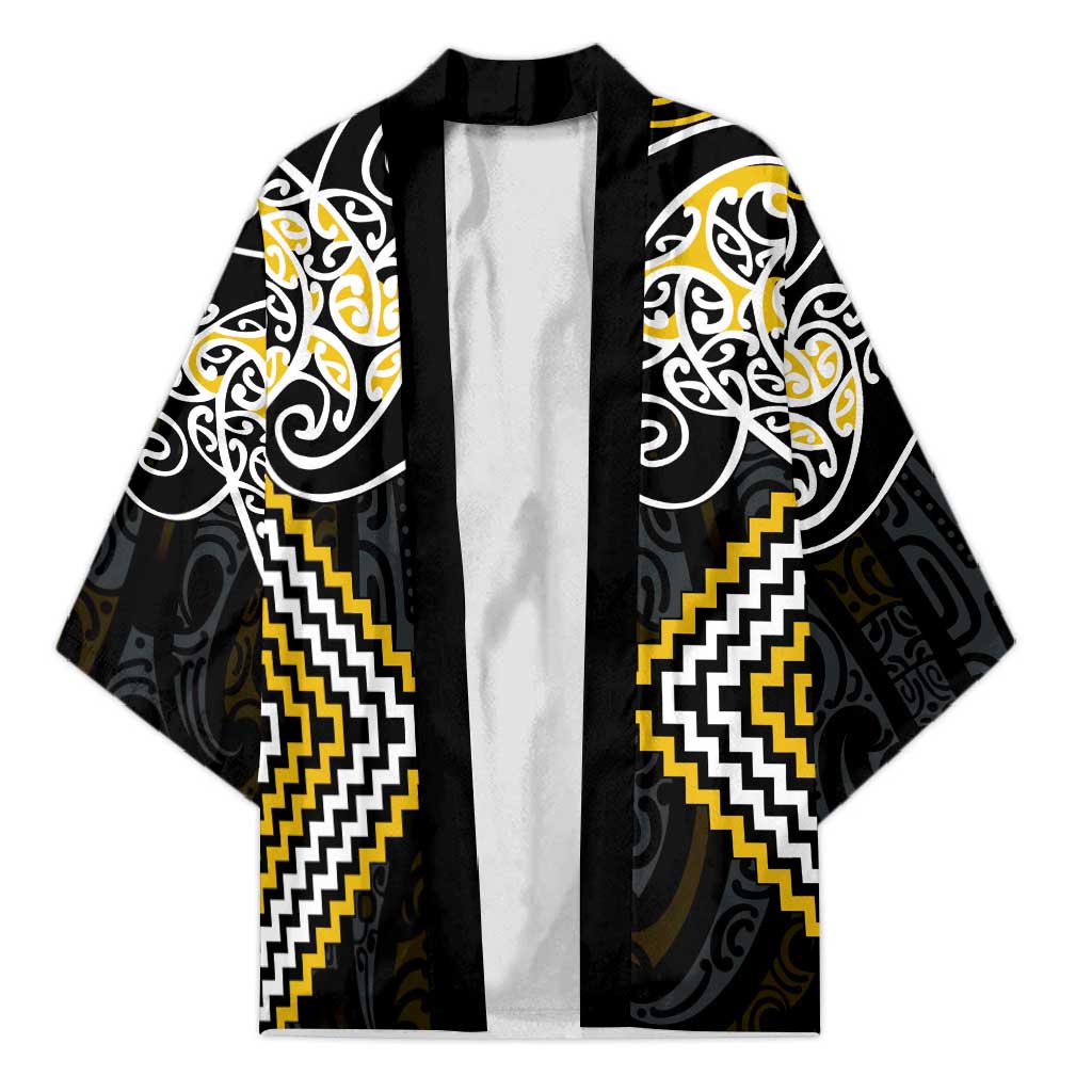 Gold Aotearoa Tukutuku Manawa Tapu Kimono Ta Moko Toi Maori - Polynesian Pride