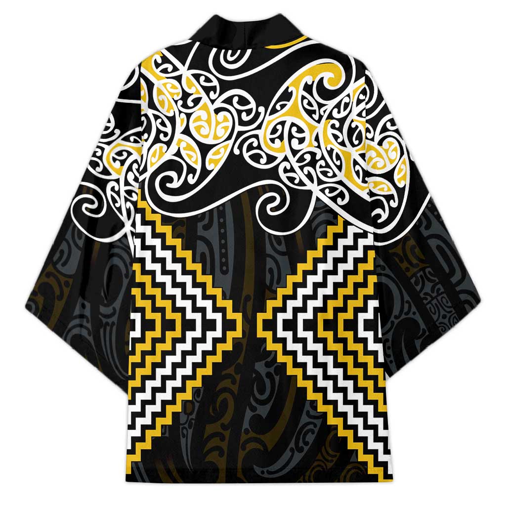 Gold Aotearoa Tukutuku Manawa Tapu Kimono Ta Moko Toi Maori - Polynesian Pride