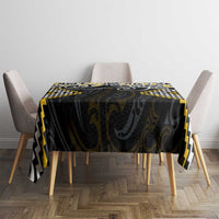 Gold Aotearoa Tukutuku Manawa Tapu Tablecloth Ta Moko Toi Maori