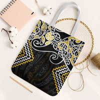 Gold Aotearoa Tukutuku Manawa Tapu Tote Bag Ta Moko Toi Maori - Polynesian Pride