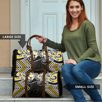 Gold Aotearoa Tukutuku Manawa Tapu Travel Bag Ta Moko Toi Maori - Polynesian Pride