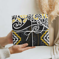 Gold Aotearoa Tukutuku Manawa Tapu Wrapping Paper Ta Moko Toi Maori - Polynesian Pride