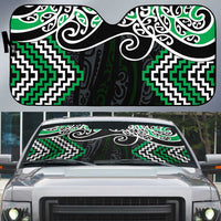 Green Aotearoa Tukutuku Manawa Tapu Auto Sun Shade Ta Moko Toi Maori - Polynesian Pride