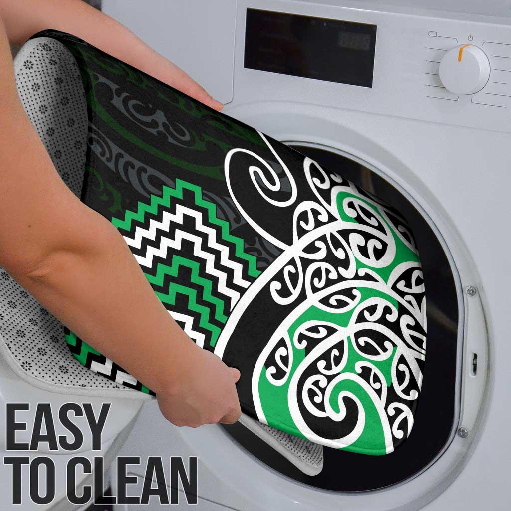 Green Aotearoa Tukutuku Manawa Tapu Bathroom Set Ta Moko Toi Maori - Polynesian Pride