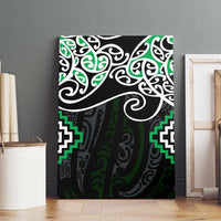 Green Aotearoa Tukutuku Manawa Tapu Canvas Wall Art Ta Moko Toi Maori