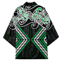 Green Aotearoa Tukutuku Manawa Tapu Kimono Ta Moko Toi Maori - Polynesian Pride