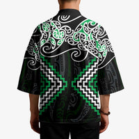 Green Aotearoa Tukutuku Manawa Tapu Kimono Ta Moko Toi Maori - Polynesian Pride
