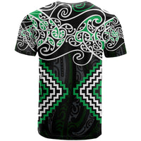 Green Aotearoa Tukutuku Manawa Tapu T Shirt Ta Moko Toi Maori