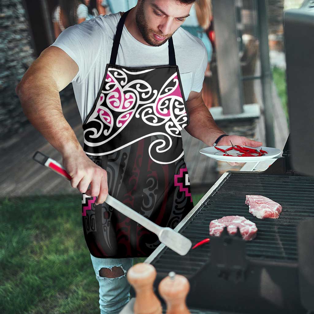 Pink Aotearoa Tukutuku Manawa Tapu Apron Ta Moko Toi Maori - Polynesian Pride
