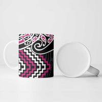Pink Aotearoa Tukutuku Manawa Tapu Ceramic Mug Ta Moko Toi Maori - Polynesian Pride