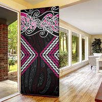 Pink Aotearoa Tukutuku Manawa Tapu Door Cover Ta Moko Toi Maori - Polynesian Pride