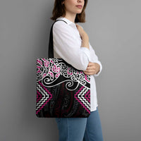 Pink Aotearoa Tukutuku Manawa Tapu Tote Bag Ta Moko Toi Maori - Polynesian Pride