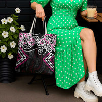 Pink Aotearoa Tukutuku Manawa Tapu Tote Bag Ta Moko Toi Maori - Polynesian Pride