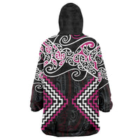 Pink Aotearoa Tukutuku Manawa Tapu Wearable Blanket Hoodie Ta Moko Toi Maori