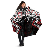 Red Aotearoa Tukutuku Manawa Tapu Umbrella Ta Moko Toi Maori - Polynesian Pride