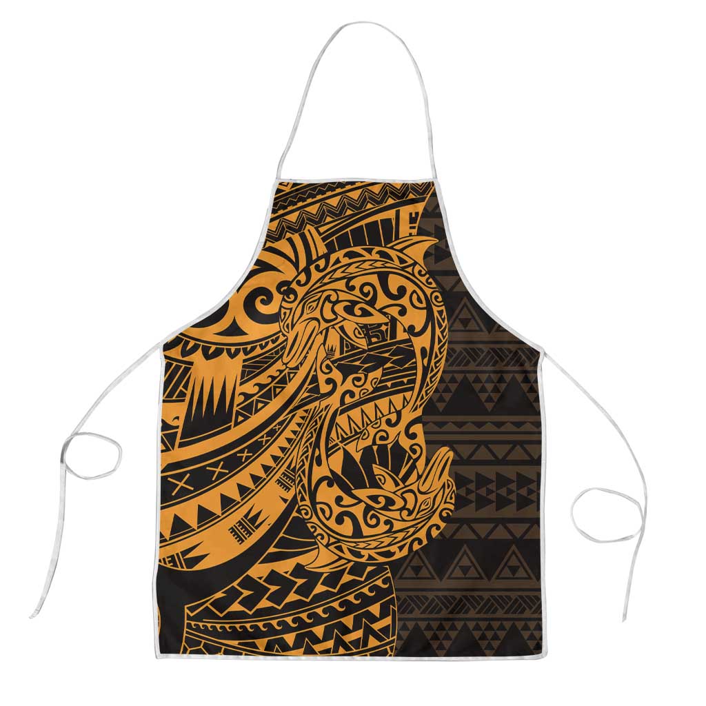 Gold Couple Dolphins Maori Polynesian Style Apron LT9 Gold - Polynesian Pride