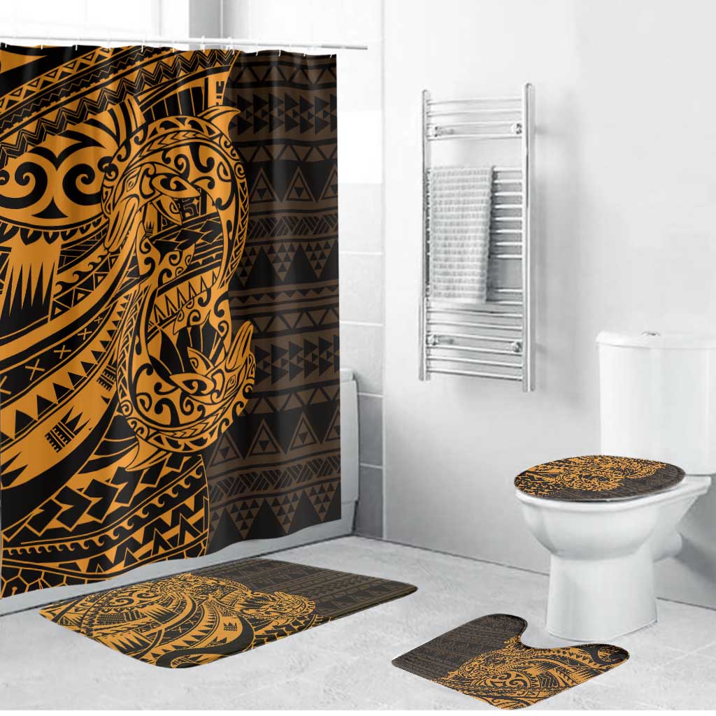 Gold Couple Dolphins Maori Polynesian Style Bathroom Set - Polynesian Pride