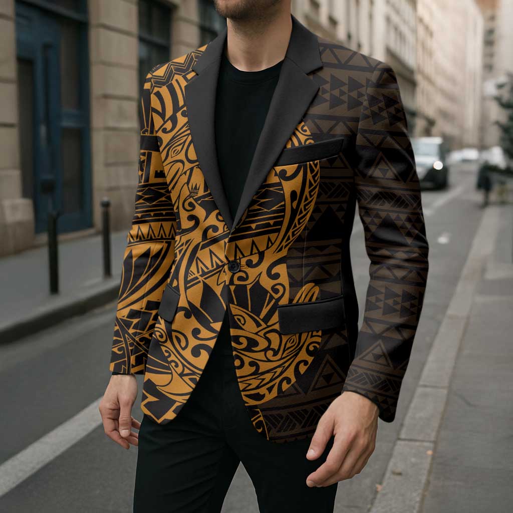 Gold Couple Dolphins Maori Polynesian Style Blazer - Polynesian Pride