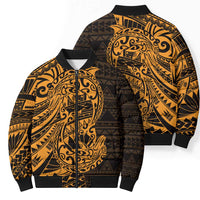 Gold Couple Dolphins Maori Polynesian Style Bomber Puffer Jacket - Polynesian Pride