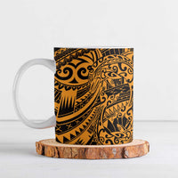 Gold Couple Dolphins Maori Polynesian Style Ceramic Mug - Polynesian Pride