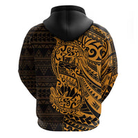 Gold Couple Dolphins Maori Polynesian Style Hoodie