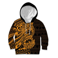 Gold Couple Dolphins Maori Polynesian Style Kid Hoodie LT9 Hoodie Gold - Polynesian Pride