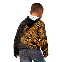 Gold Couple Dolphins Maori Polynesian Style Kid Hoodie LT9 - Polynesian Pride