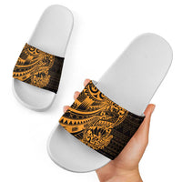 Gold Couple Dolphins Maori Polynesian Style Slide Sandals - Polynesian Pride