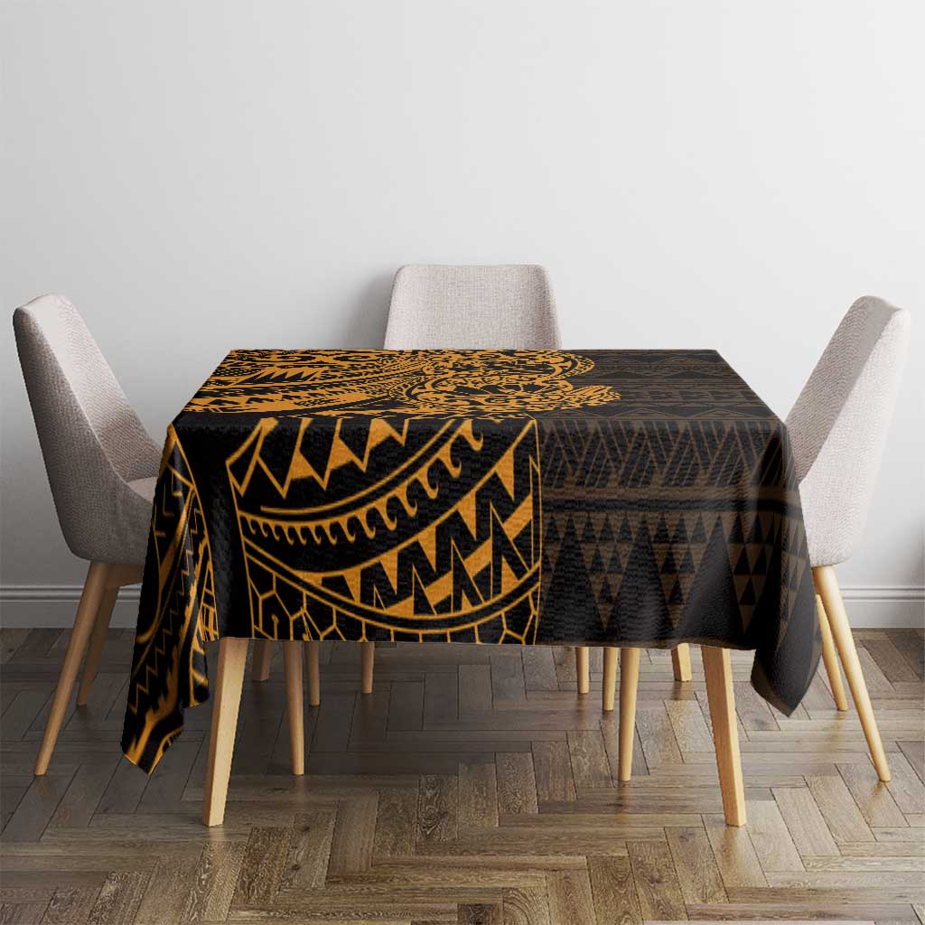 Gold Couple Dolphins Maori Polynesian Style Tablecloth