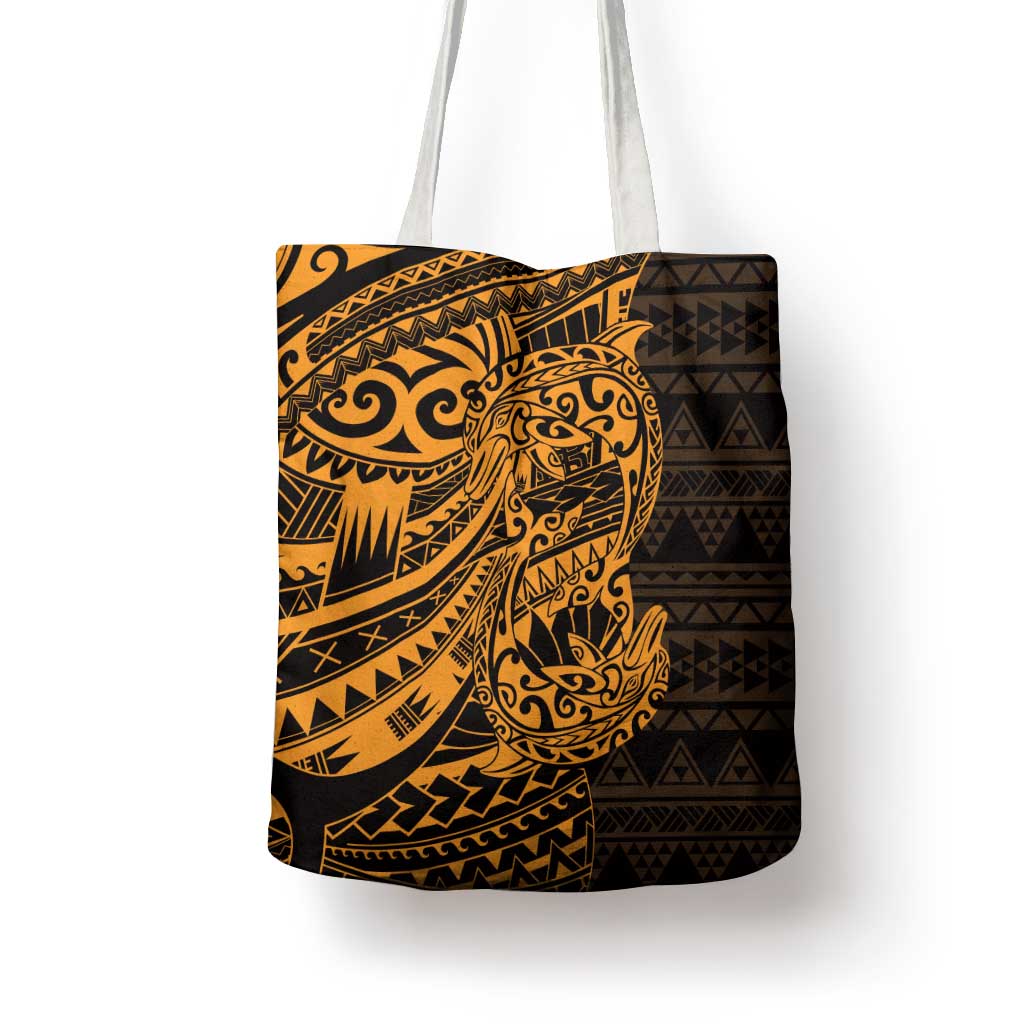 Gold Couple Dolphins Maori Polynesian Style Tote Bag - Polynesian Pride