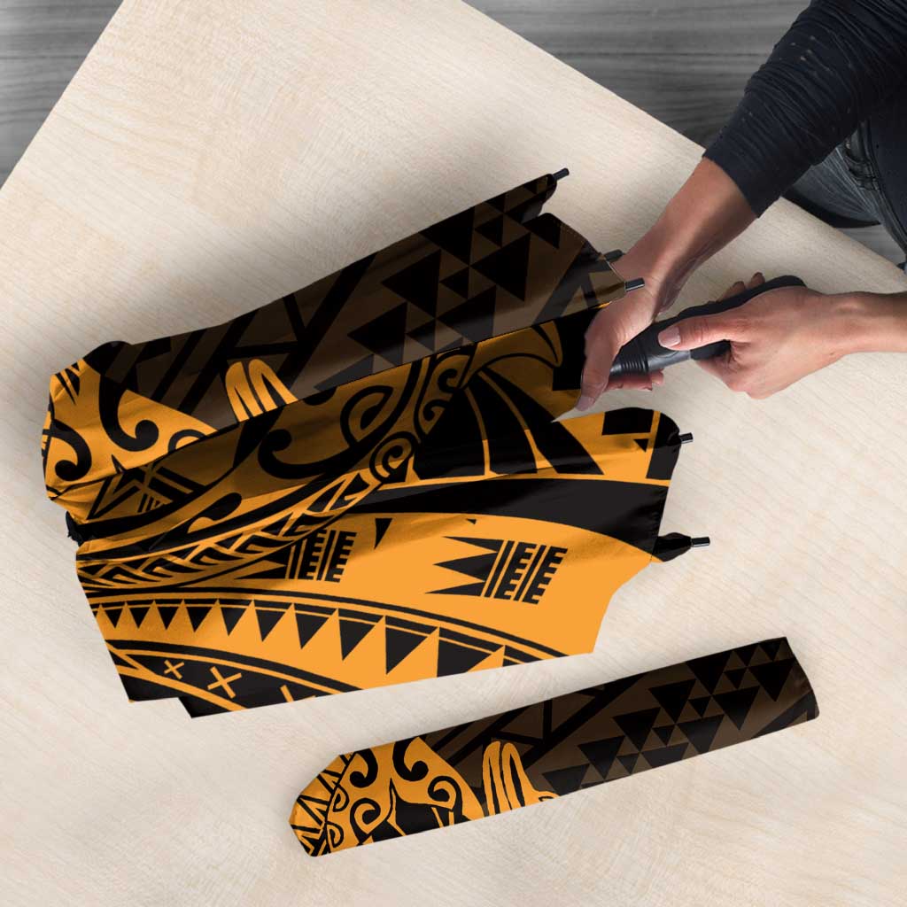 Gold Couple Dolphins Maori Polynesian Style Umbrella - Polynesian Pride