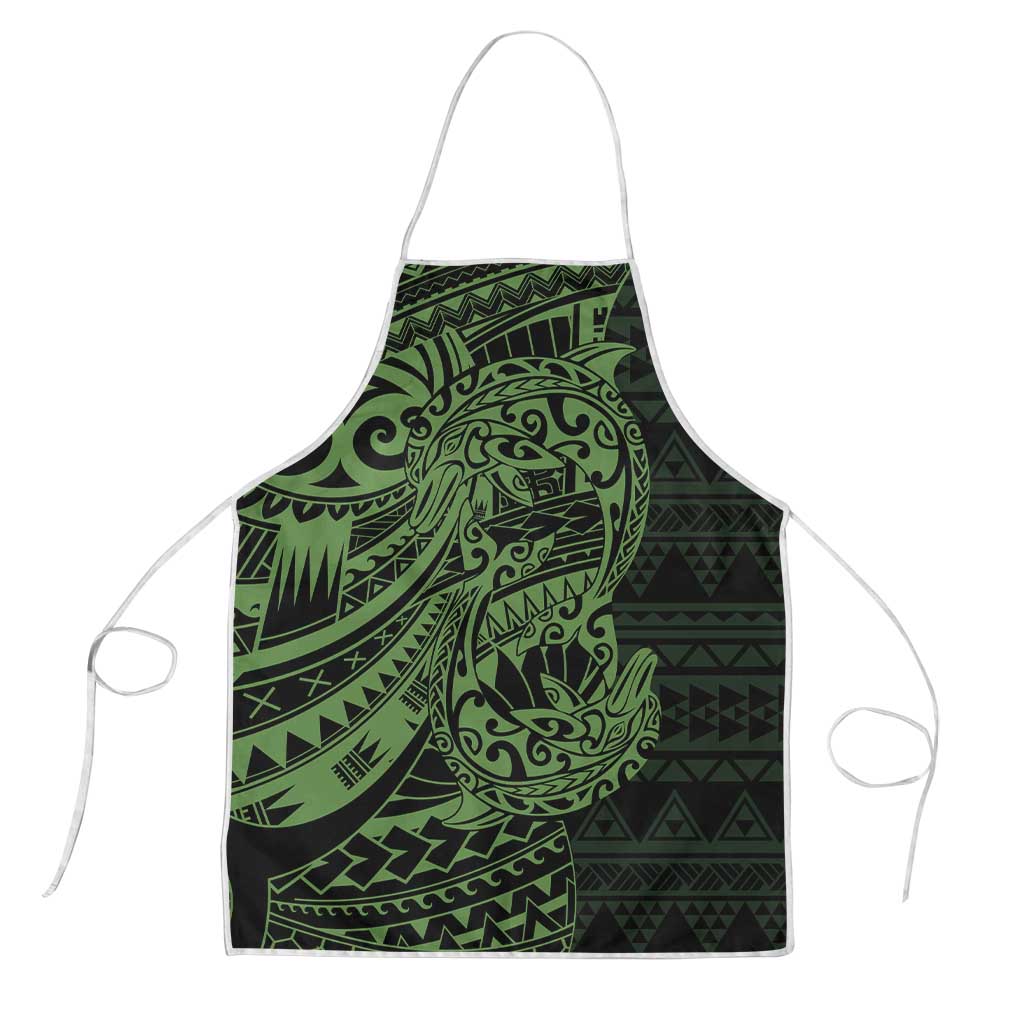 Green Couple Dolphins Maori Polynesian Style Apron LT9 Green - Polynesian Pride