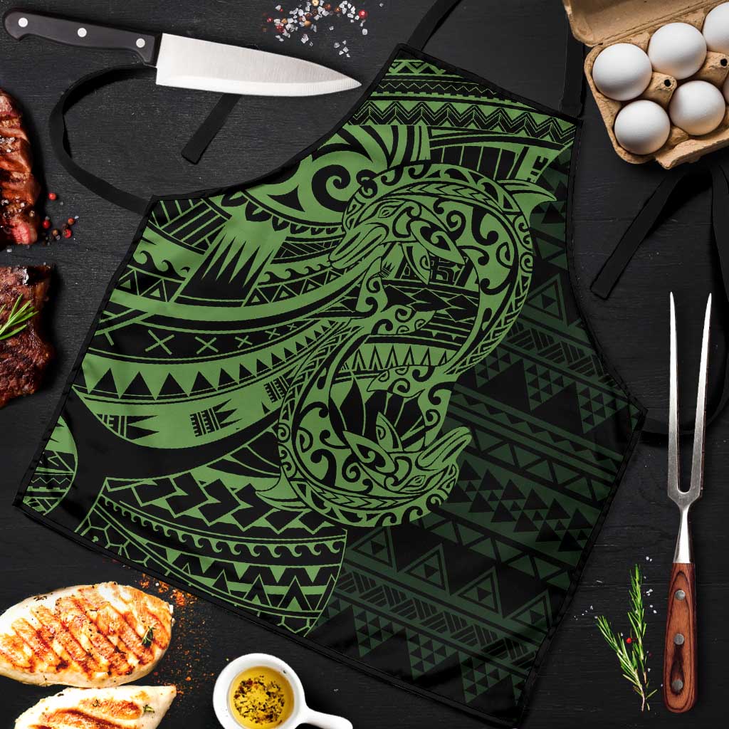 Green Couple Dolphins Maori Polynesian Style Apron LT9 Green - Polynesian Pride
