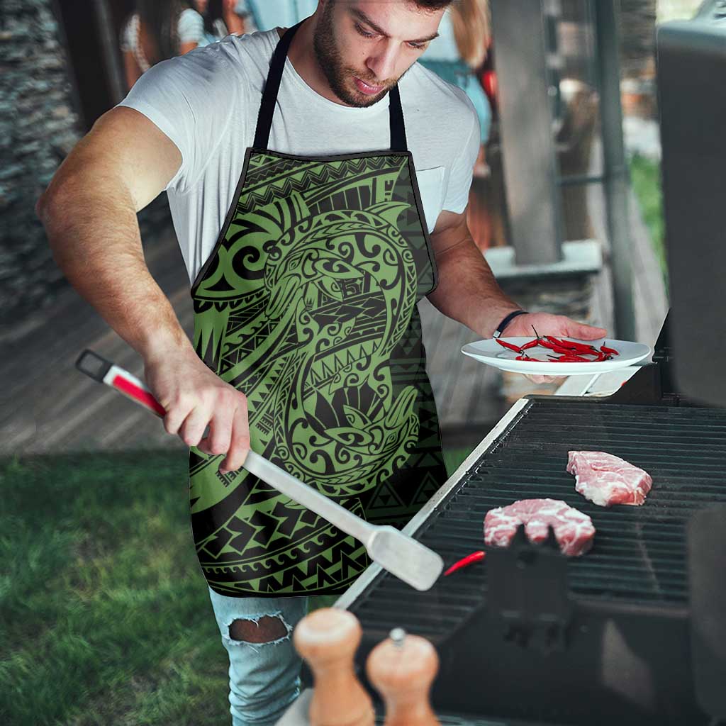 Green Couple Dolphins Maori Polynesian Style Apron LT9 - Polynesian Pride