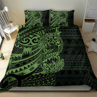 Green Couple Dolphins Maori Polynesian Style Bedding Set