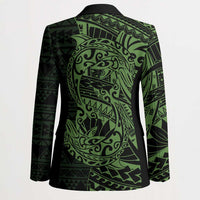 Green Couple Dolphins Maori Polynesian Style Blazer - Polynesian Pride
