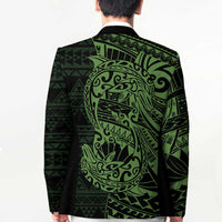 Green Couple Dolphins Maori Polynesian Style Blazer - Polynesian Pride