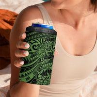 Green Couple Dolphins Maori Polynesian Style 4 in 1 Can Cooler Tumbler