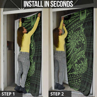 Green Couple Dolphins Maori Polynesian Style Door Cover - Polynesian Pride